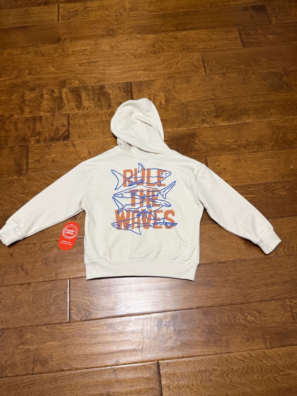 NWT Size 7 Wonder Nation Full-Zip Hooded “Rule the Waves” Sweatshirt